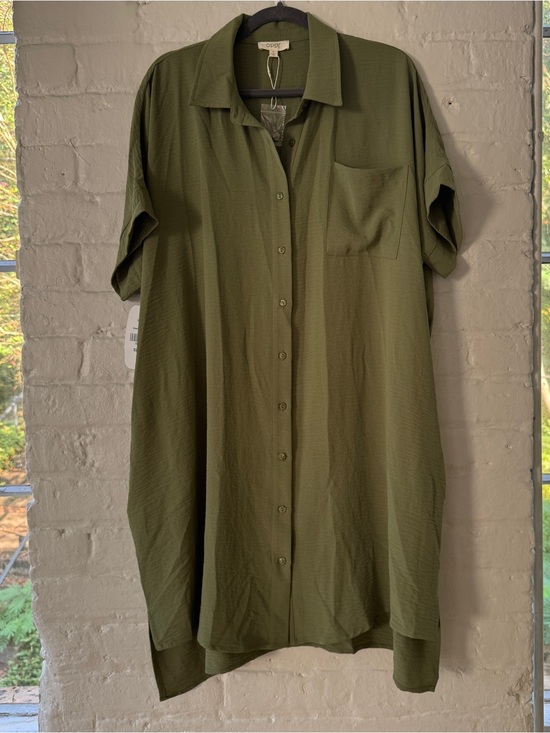 ODDY Dresses & Skirts - ODDY Olive Green Maxi Button-Down Shirt Dress Size M - NWT